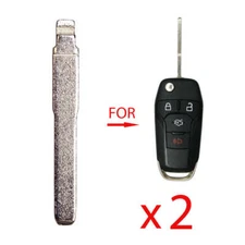 Uncut Flip Key High Security Insert Replacement for Ford HU101 Blade (2 Pack)