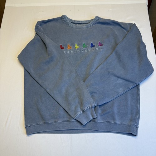 Austins Inc Provincetown Rainbow Chair Crewneck Sweatshirt Blue Small
