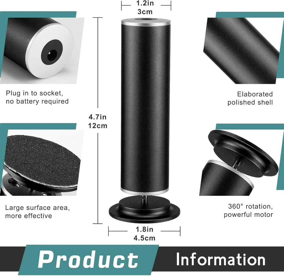 Removedor de callos eléctrico, lijadora de pies, herramienta de pedicura con control de velocidad, calidad Foto 3 de 4