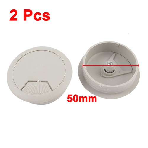10x 65mm Black Plastic Desk Grommets - Cable Tidy Wire Hole Cover For Computer Tables