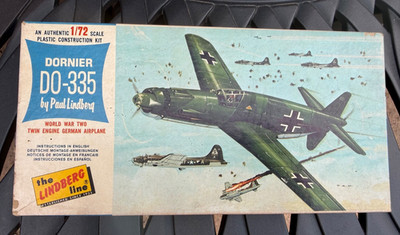 UNASSEMBLED Vintage Lindberg Line Dornier DO-335 Model PLANE Kit