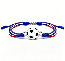 2026 World Cup Soccer Bracelet, adjustable braided cord with soccer American