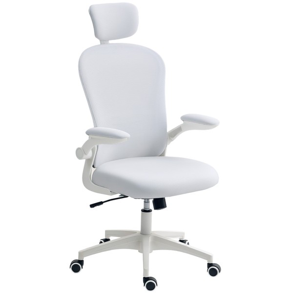 Silla de Oficina de Malla con Respaldo Alto Reposacabezas Ajustable Soporte Lumb