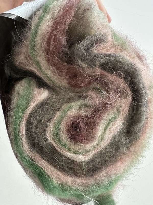 Luxury Alpaca Art Batt 24x24 in 5.2 oz Layered Colors Sparkle Spinning Fiber X22