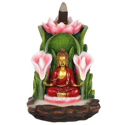 Bunter Buddha Backflow Räuchergefäß