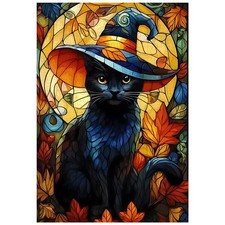 Artinhand 300 Piece Puzzle for Adults Halloween Black Cat Jigsaw Puzzles