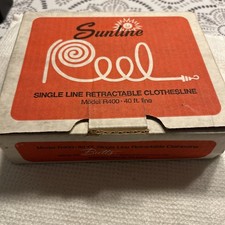 Vintage Sunline Reel Retractable Butts Mfg 40’ Clothesline In Original Box R400