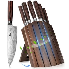 Knife Set 7 Piece Japanese Style Kitchen Knife Set With Foldable Magnetic Aca...