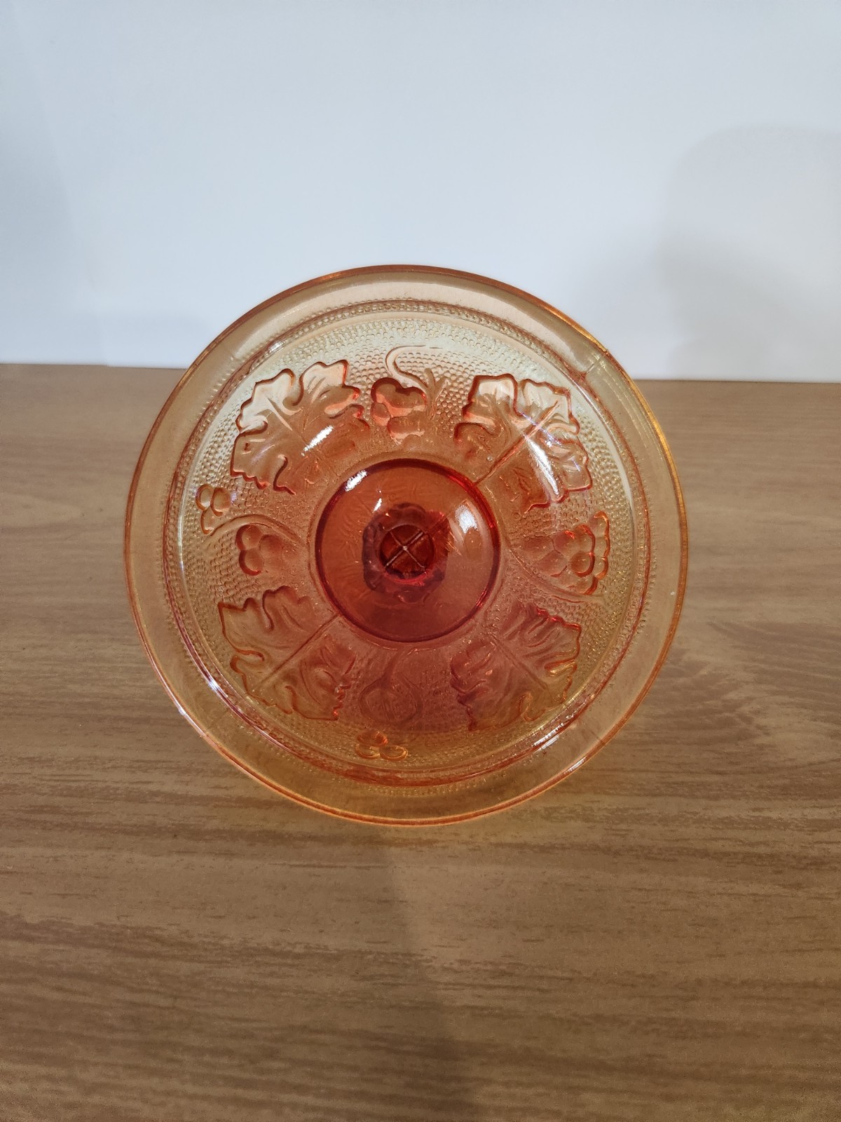 Jeanette Glass Amberina Grape Candy Bowl