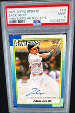Zack Gelof 2025 Topps Update #90B2-ZG 1990 Topps Baseball Auto PSA-9