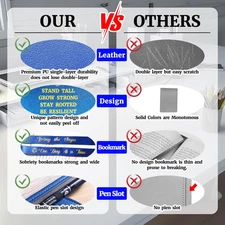 Double AA Big Book Cover with Coin Holder, PU Leather AA Book Covers for Hard...