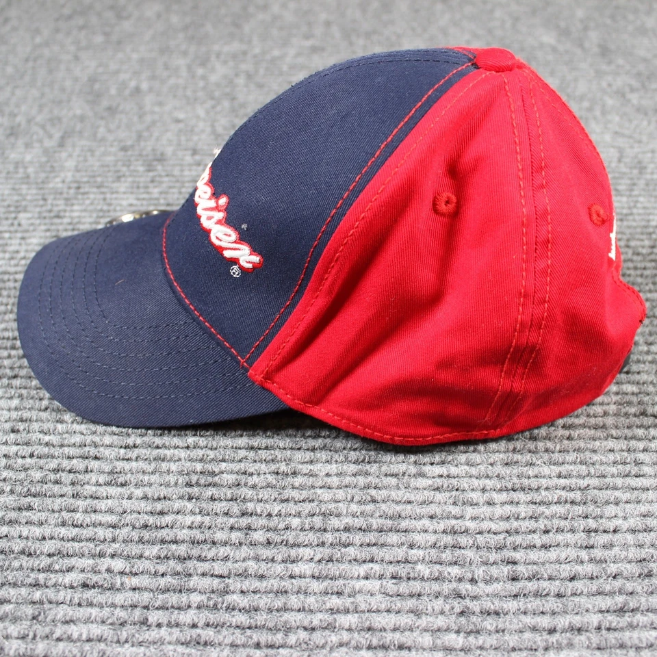 Budweiser Beer Hat Red & Navy Baseball Cap with Bottle Opener Adjustable Strap - Image 3 of 4