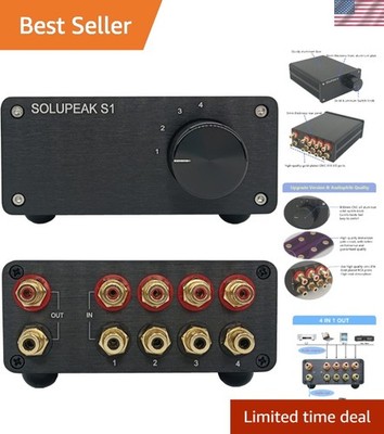 RCA Switch Stereo 4 in 1 Out Audio Signal Source Switcher HiFi Input Selector...