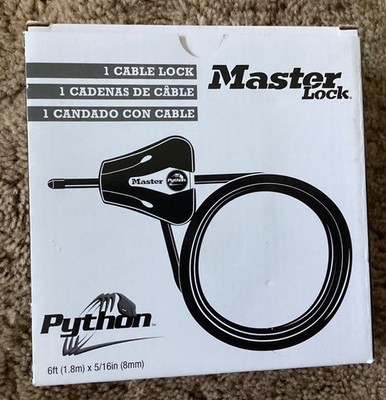Master Lock -  Python Adjustable Cable Locks #8419KA 1pk  Unused