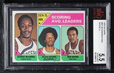 1975-76 Topps League Leaders George McGinnis Julius Erving Ron Boone BVG 5.5 0q3