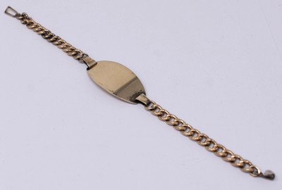 Classic Vintage 1930s-50s LeStage 12k Gold Filled BLANK ID Bracelet 8'' EZ Clasp