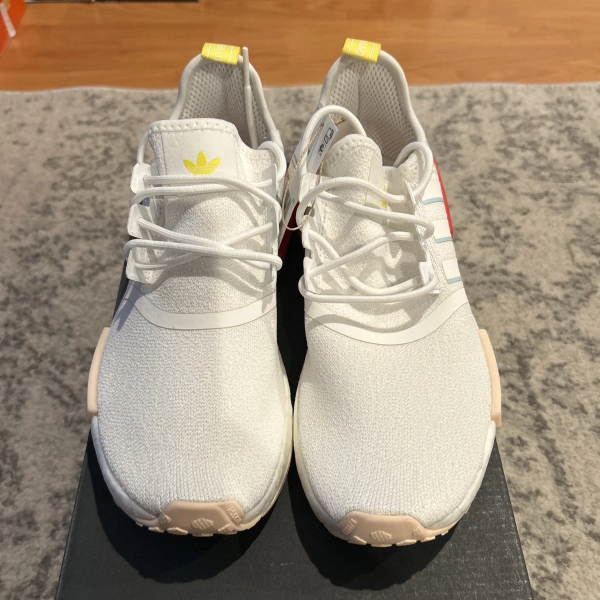 adidas gazelle silver green womens Shop White Mens adidas NMD R1 Lace Up Sneakers – Shoebacca main image 1