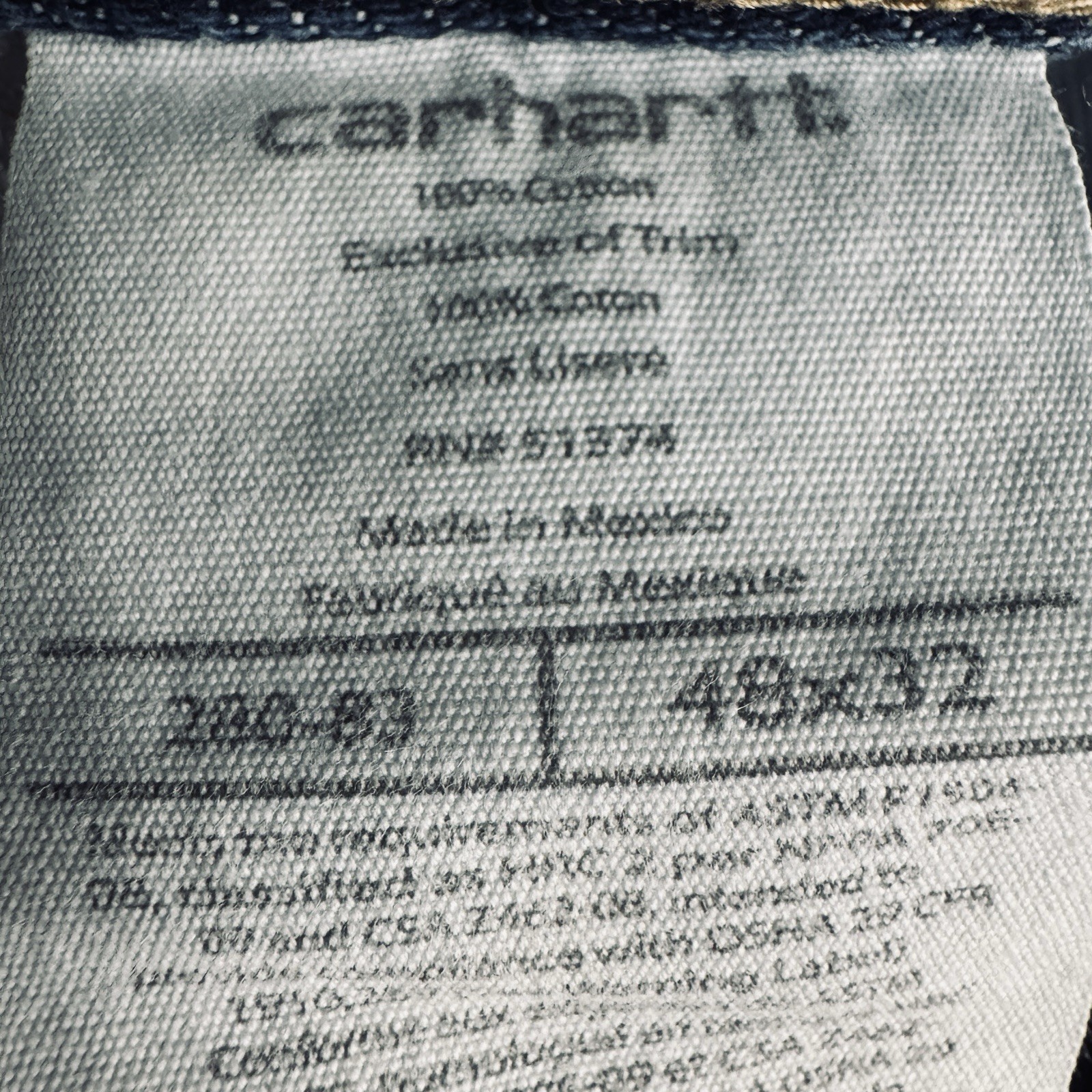 Carhartt FR Jeans Straight Cat 2 NFPA 2112 Mens 48x32 Measures 47x30 Blue Cotton thumbnail 4