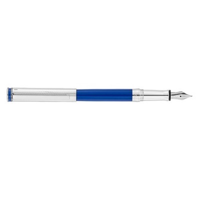 Luxus Waldmann Pen,Sterling Silber,Edelfeder Füllfederhalter,Lack in blau,F/fein