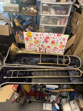Conn Director Trombone With Case And Mouthpiece PARTS REPAIR READ. See Pics