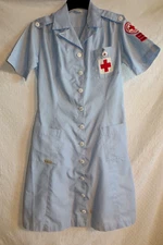 Vintage Red Cross Uniform Volunteer Nurse Military Dress And Pins & Patches!