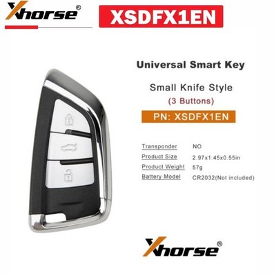 Xhorse XSDFX1EN Universal Smart Key 3 buttons Small Knife Style for VVDI MAX