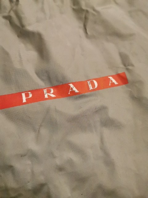 PRADA DRAWSTRING SILVER DUST BAG PLASTIC LINING T… - image 2