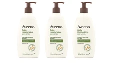 3 Pack Aveeno Daily Moisturizing Body Lotion Soothing Oat & Rich Emollients 18oz