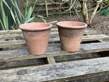 2 Vintage Terracotta 4.5” Chunky Plant Pots Stored Since 1960’s