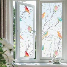 Coavas One Way Window Privacy Film, 17.5 x 78.7 Inch, Z-frosted Birds