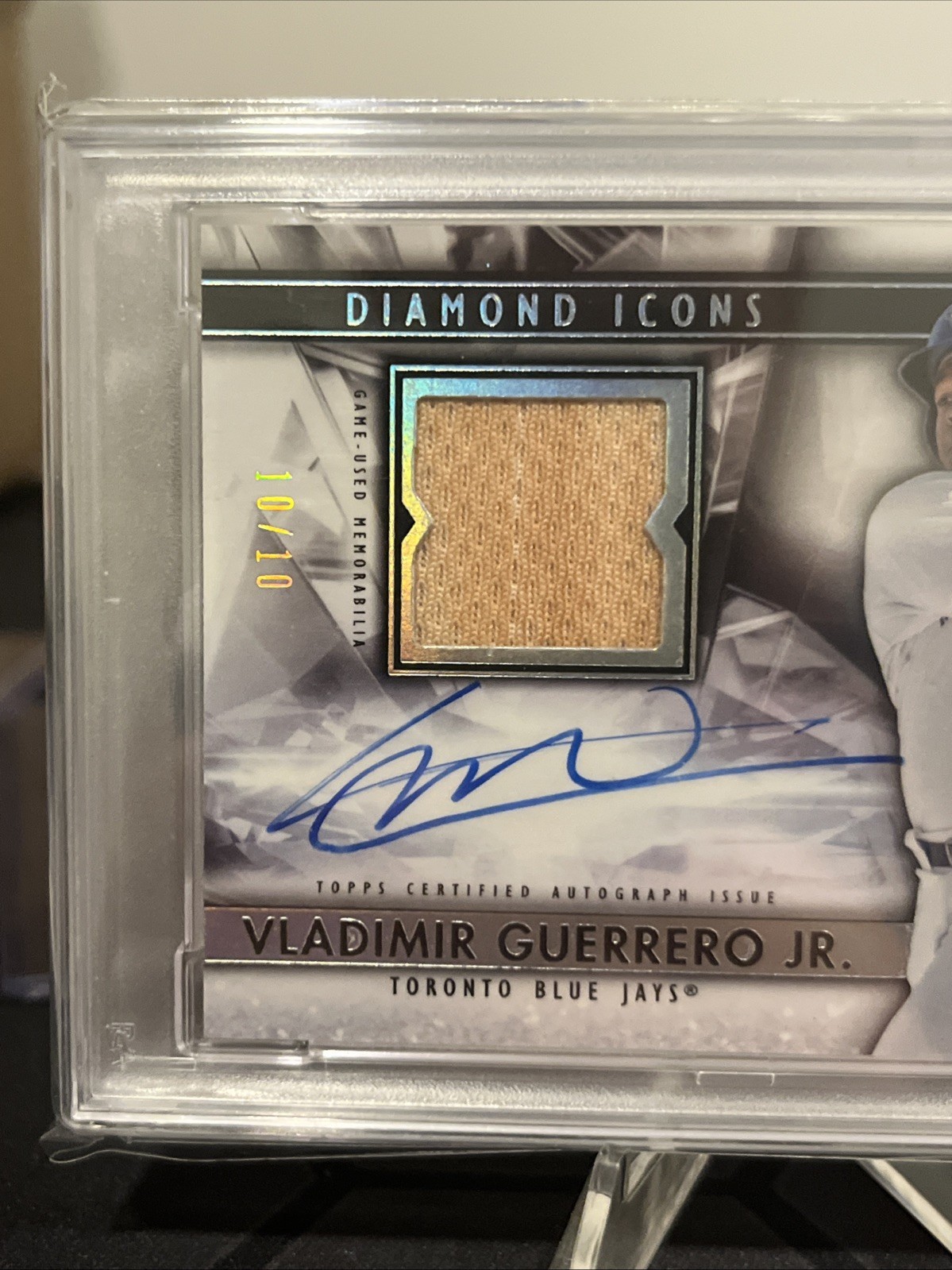 2019 Topps Dimmond Icons Vladimir Guerrero Jr. Rookie Patch Auto PSA 9 10/10🔥🔥 view 4