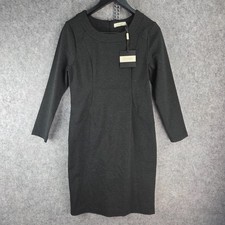 Stitches Dress Womens 12 Grey Charcoal Long Sleeve Sheath Office NEW 14966