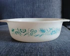Vintage Pyrex Blue Meadow #043 1.5 Qt Oval Casserole Baking Dish NO LID