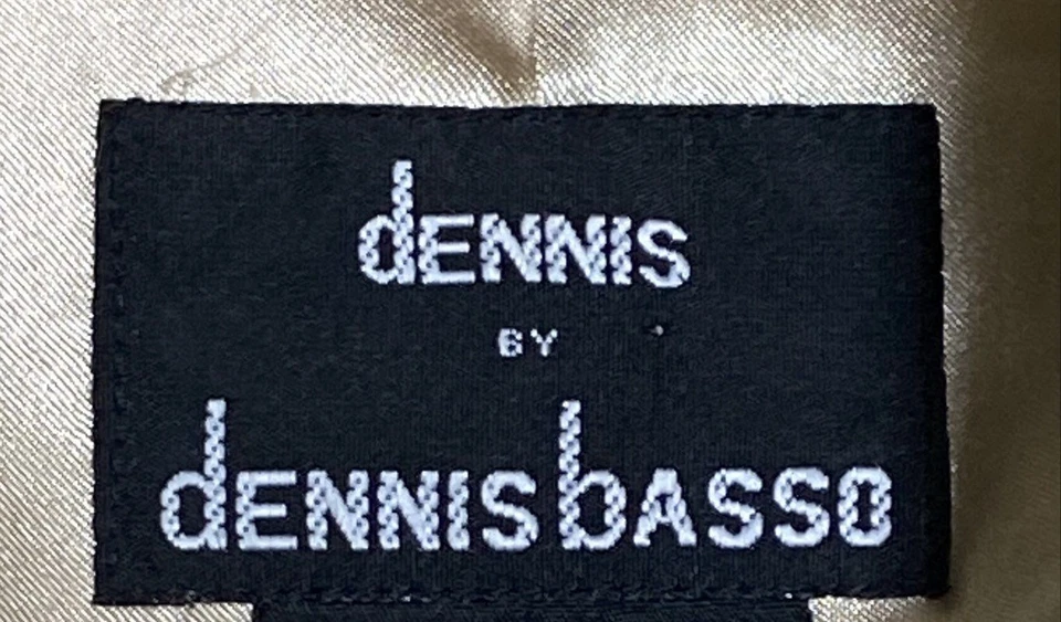 Abrigo de Colección Y2K Dennis Basso Beige Piel Sintética Chal Cuello Para Mujer M Foto 3 de 4