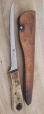 Vintage BOKER Stainless Fillet Knife with matching Sheath 