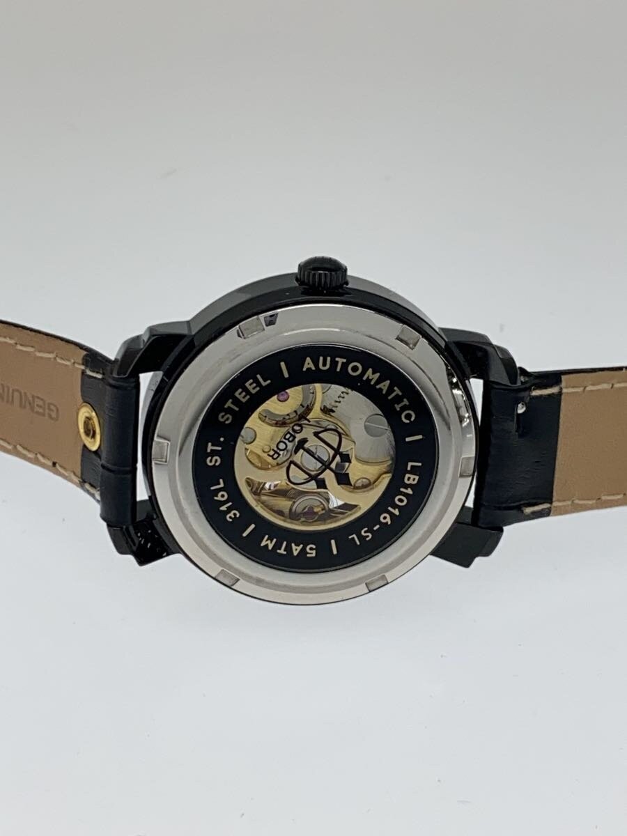LOBOR LB1016-SL Automatic Analog Watch Black Dress Style Excellent