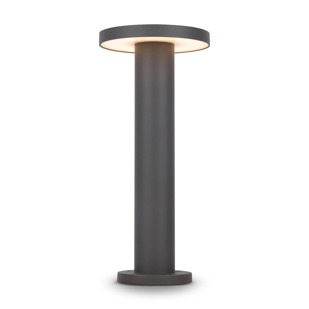Lampione Per Esterno Moderno Metallo Grafite Luce Led 12W Ip65