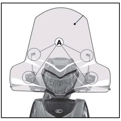 Kit Completo Parabrisas GIVI 443a + Soportes Kymco People GTi 125-200-300 Foto 4 de 4