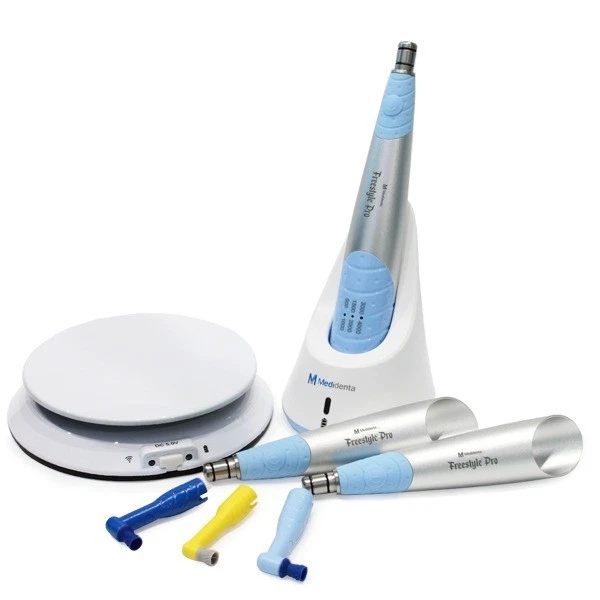 MEDIDENTA Cordless Hygiene Handpiece. Pedal, 3 sleeves and fits any prophy angles Hygiene+