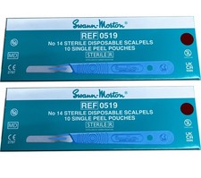Swann Morton 14 Sterile Disposable Scalpels - 2 boxes of 10