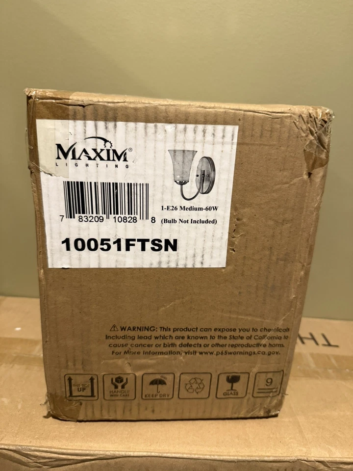 NICE! Maxim Lighting 10051FTSN Logan Wall Sconce Modern Style 5 Inches - Image 4 of 4