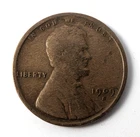 1909 S Lincoln Wheat Cent Penny 1C Fine F Condition