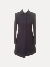 Mantel dunkelblau Wolle tailliert Damen S 40 ...