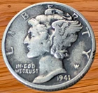 1941 Mercury Dime VG-Very Good