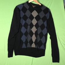Dockers Blue Diamond Pattern Long Sleeve Sweater Adult Large