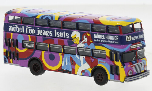 Brekina 61261 - 1/87 Büssing D2U Double Decker, BVG - Furniture Hübner, Pop-Bus,