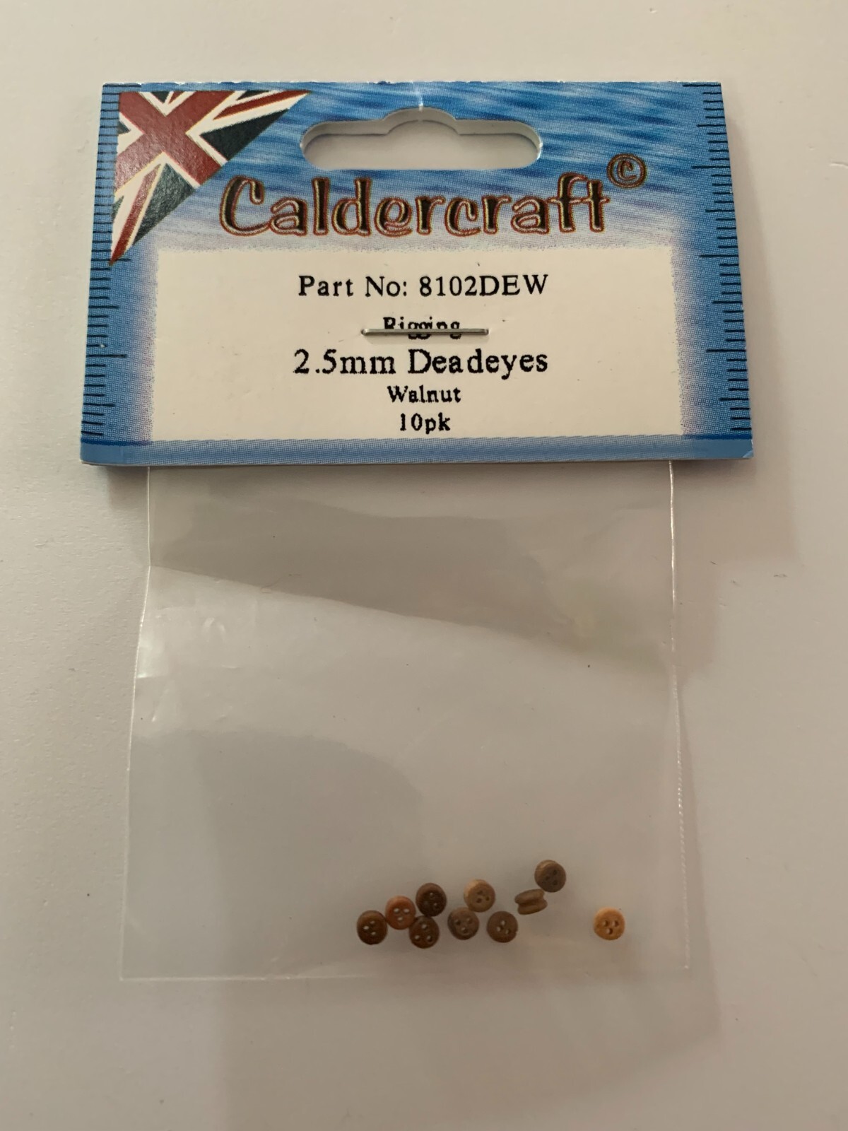 Deadeyes 2mm Walnut Pack of 10 Caldercraft Model Boat Fittings
