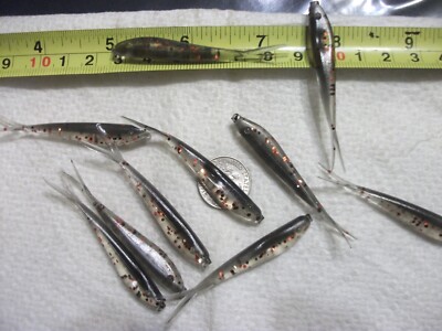100-2 1/4'' crappie-panfish-soft minnows-jigs-grubs-split tails-flukes-lot-scent