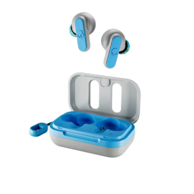Skullcandy Dime XT 2 True Wireless Earbuds. Waterproof, Tile Locator (Grey/Blue)
