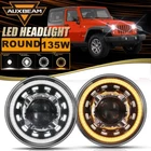 Auxbeam 7INCH Round LED Headlight Hi/Low Beam DRL For Jeep Wrangler JK LJ TJ CJ